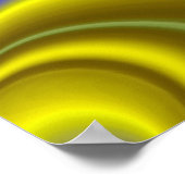 3D Abstract in Gold Yellow Blue Poster (Hoek)