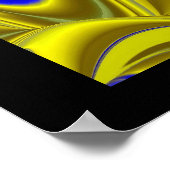 3D Abstract in Gold Yellow Blue Poster (Hoek)