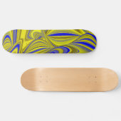 3D Abstract in Gold Yellow Blue Skateboard (Horizontaal)