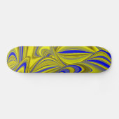 3D Abstract in Gold Yellow Blue Skateboard (Horizontaal)