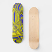 3D Abstract in Gold Yellow Blue Skateboard (Voorkant)