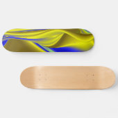 3D Abstract in Gold Yellow Blue Skateboard (Horizontaal)