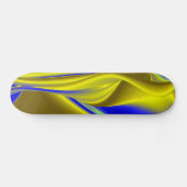 3D Abstract in Gold Yellow Blue Skateboard (Horizontaal)
