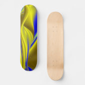 3D Abstract in Gold Yellow Blue Skateboard (Voorkant)