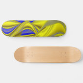 3D Abstract in Gold Yellow Blue Skateboard (Horizontaal)