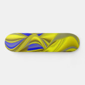 3D Abstract in Gold Yellow Blue Skateboard (Horizontaal)