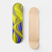 3D Abstract in Gold Yellow Blue Skateboard (Voorkant)