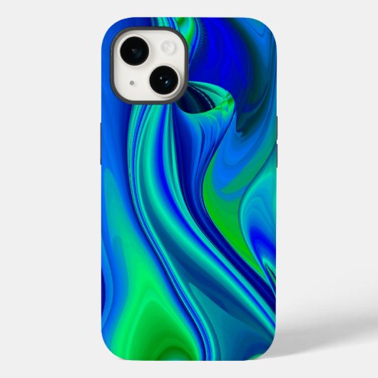 3D Abstract in groen blauw paars Case-Mate iPhone Case (Achterkant)