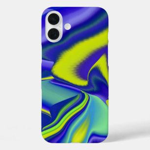 3D Abstract in groen blauw paars iPhone 16 Plus Hoesje