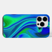 3D Abstract in groen blauw paars iPhone Hoesje (Achterkant horizontaal)