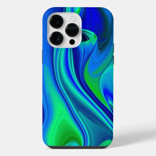 3D Abstract in groen blauw paars iPhone Hoesje (Achterkant)