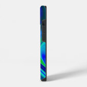 3D Abstract in groen blauw paars iPhone Hoesje (Linkerkant)