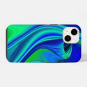 3D Abstract in groen blauw paars iPhone Hoesje (Achterkant horizontaal)