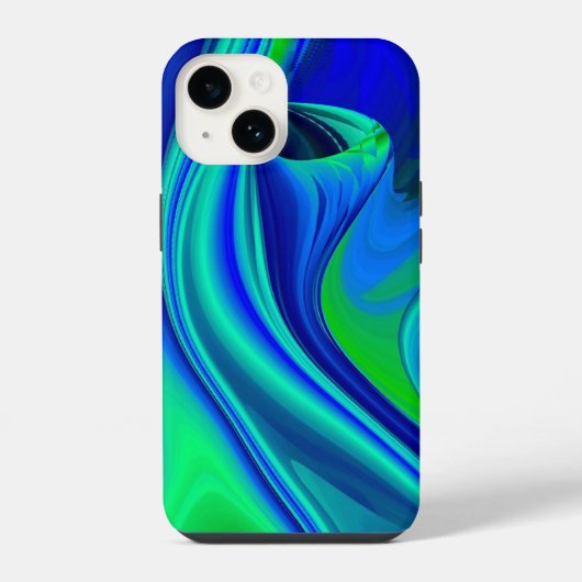 3D Abstract in groen blauw paars iPhone Hoesje (Achterkant)
