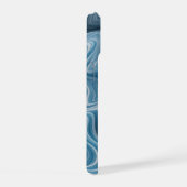 3D Abstracte Blauwe Witte Marmer Textuur iPhone 15 Case (Rechterkant)