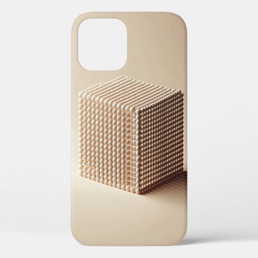 3D Abstracte Bollen Kubus - Minimalistische Beige  Case-Mate iPhone Case (Achterkant)