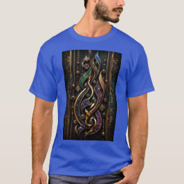 3D Abstracte Calligrafie met Kostbare Edelstenen T-shirt