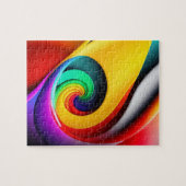 3D Abstracte Geometrische Kleurrijke Spiraal Legpuzzel (Horizontaal)