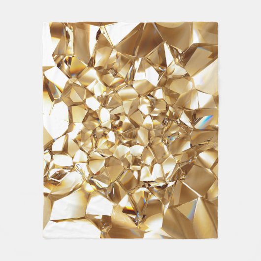 3D abstracte kristalgouden textuur. Fleece Deken (Voorkant)