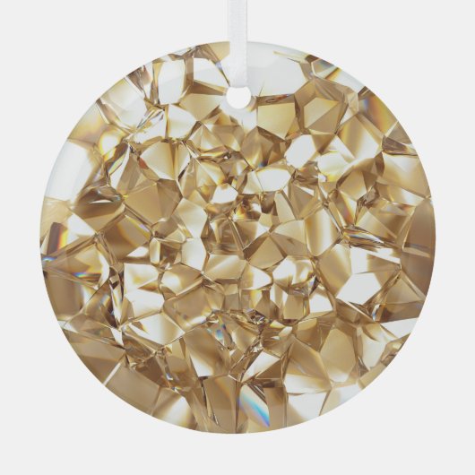 3D abstracte kristalgouden textuur. Glas Ornament (Voorkant)