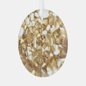 3D abstracte kristalgouden textuur. Glas Ornament (Voorkant links)