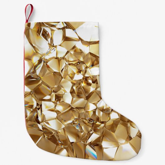 3D abstracte kristalgouden textuur. Kleine Kerstsok (Voorkant)