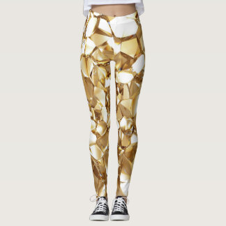 3D abstracte kristalgouden textuur. Leggings