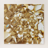 3D abstracte kristalgouden textuur. Legpuzzel (Horizontaal)