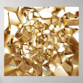 3D abstracte kristalgouden textuur. Poster (Voorkant)