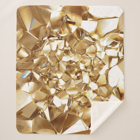 3D abstracte kristalgouden textuur. Sherpa Deken (Voorkant)