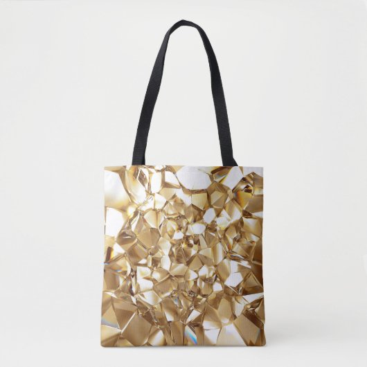 3D abstracte kristalgouden textuur. Tote Bag (Voorkant)