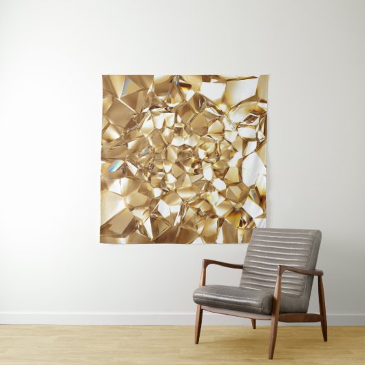3D abstracte kristalgouden textuur. Wandkleed (In Situ (horizontaal))