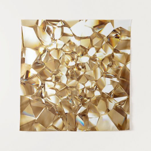3D abstracte kristalgouden textuur. Wandkleed (Voorkant)
