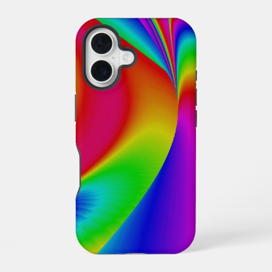 3D Abstracte Regenboog Kunst iPhone 16 Hoesje (Achterkant)
