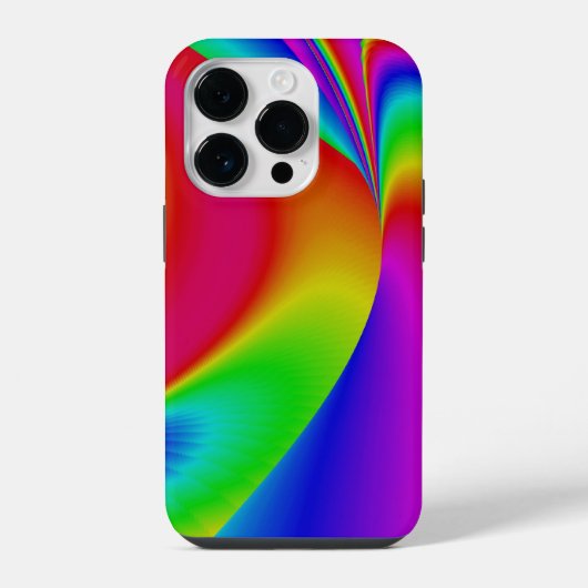 3D Abstracte Regenboog Kunst iPhone Hoesje (Achterkant)