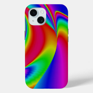 3D Abstracte regenboogkunst iPhone 15 Case