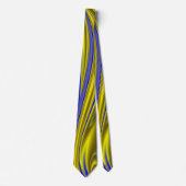 3D Abstracte Regenboogkunst in Goud Geel Blauw Stropdas (Voorkant)