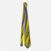 3D Abstracte Regenboogkunst in Goud Geel Blauw Stropdas (Achterkant)