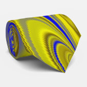 3D Abstracte Regenboogkunst in Goud Geel Blauw Stropdas (Opgerold)