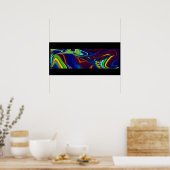 3D Abstracte regenboogkunst Poster (Keuken)