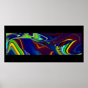 3D Abstracte regenboogkunst Poster