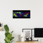 3D Abstracte regenboogkunst Poster (Thuiskantoor)