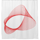 3D abstracte rode vorm Douchegordijn (Voorkant)