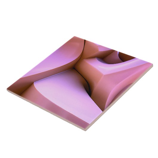 3D abstracte roze tegel Tegeltje (Zijkant)
