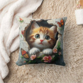 3D-afbeelding van een schattig klein kitten dat na Kussen (Deken)