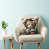 3D-afbeelding van een schattig klein kitten dat na Kussen (Stoel)