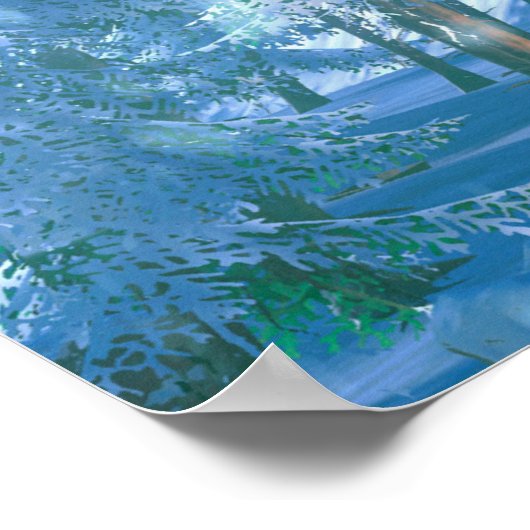 3d afbeelding van het kleine alpine dorp bij zonso poster (Hoek)