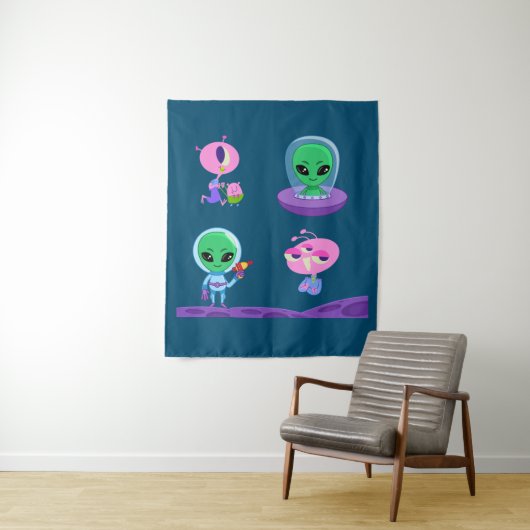 3D Alien Character Design Wandkleed (In situ)