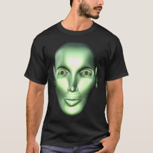 3D Alien Head zwart T-shirt voor SciFi-ventilatore