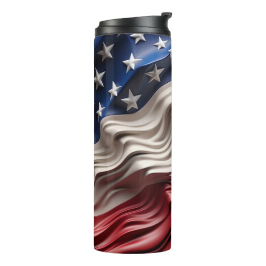 3D Amerikaanse vlag golf Thermosbeker (Gedraaid links)